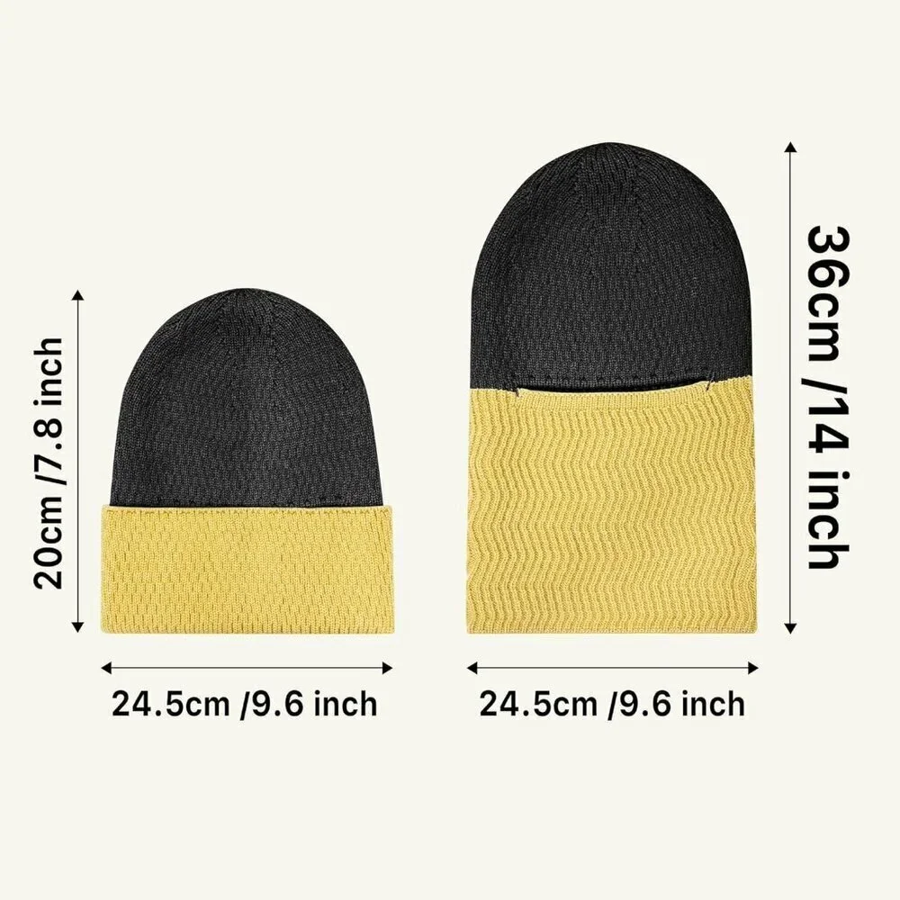 Men's Black Yellow Balaclava Ski Mask Beanie Ski Face Mask Winter Warm Skull Cap